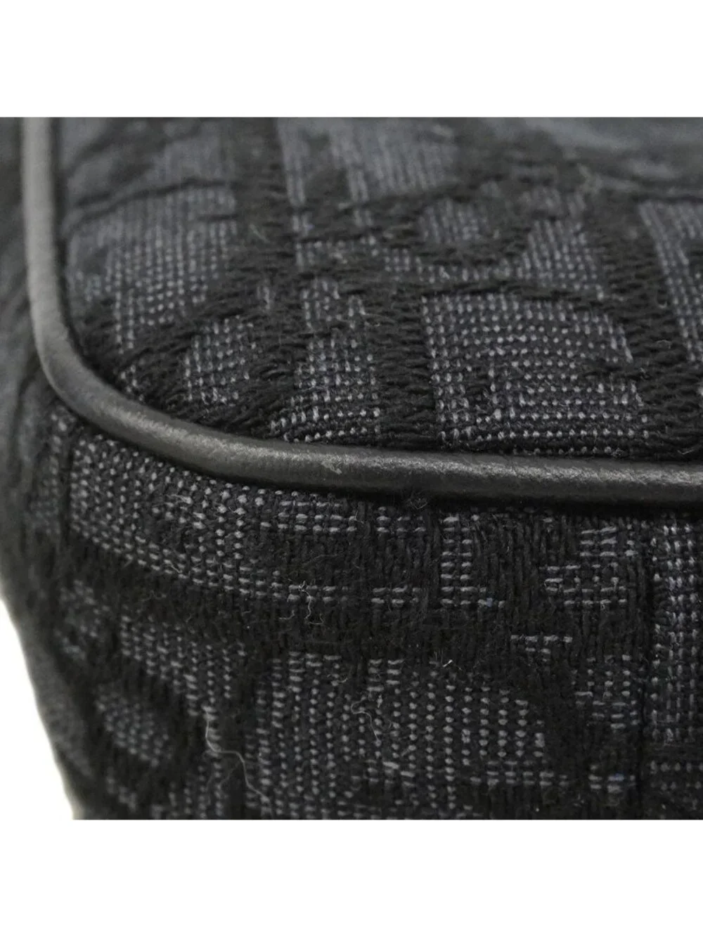 Dior Shoulder Bag Oblique Saddle Canvas Black Silver